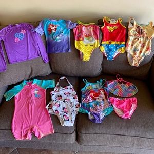 Toddler girls swimsuit lot of 9 sizes 4T -5T